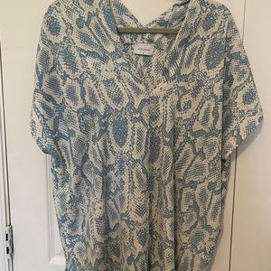 Blue and Creak Snakeskin Blouse